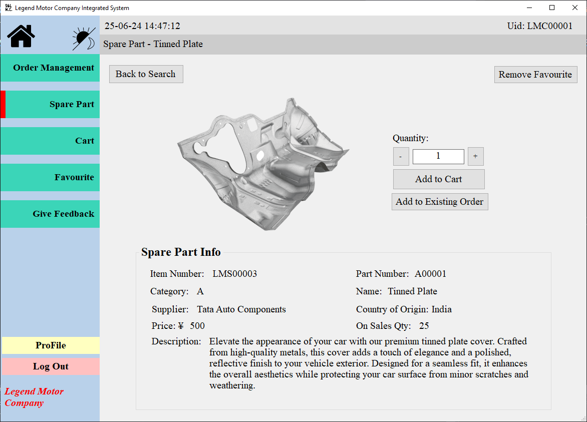 Spare Part Details