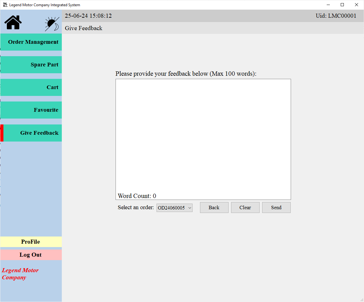 Give Feedback Page
